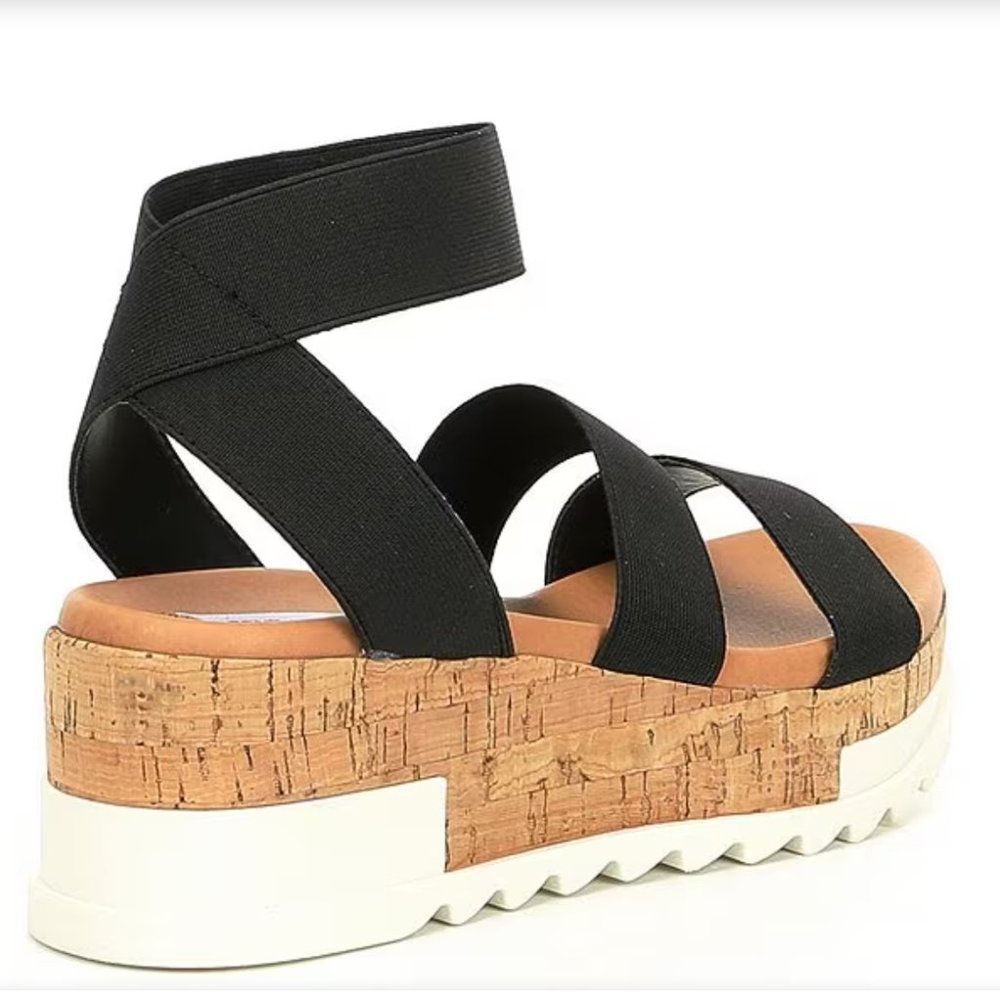 Steve Madden Bandi Elastic Cork Platform Wedge Sa… - image 2